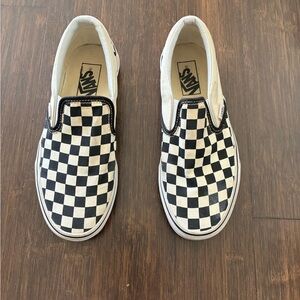 Vans Checkered Black and White Slip-On Sneakers Size 7.5